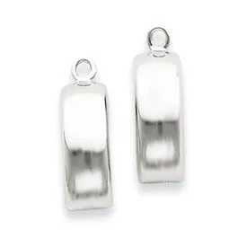 14k White Gold Charming Hoop Earring Jackets