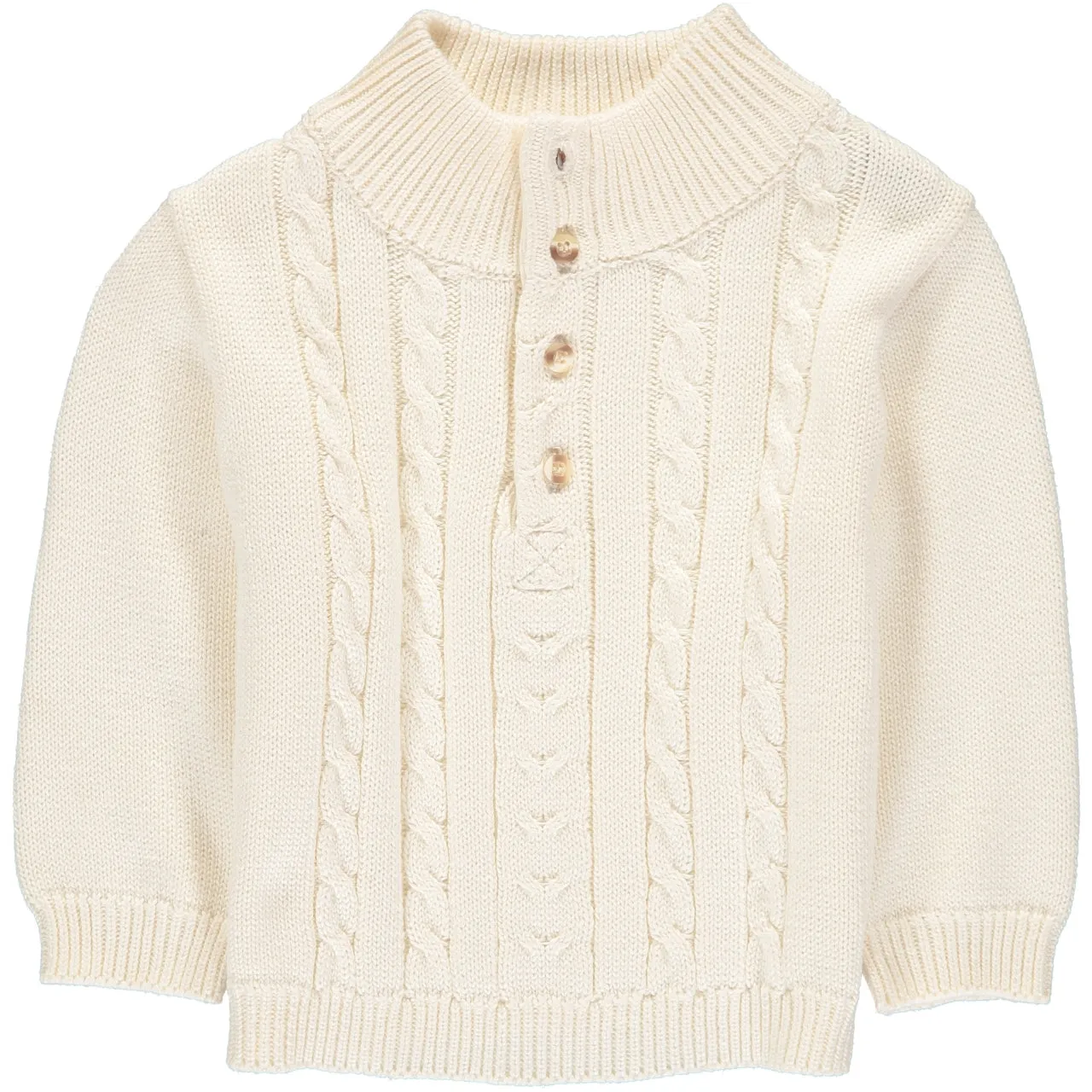 3028-Turtleneck Off White Baby and Toddler Boy Pullover Sweater