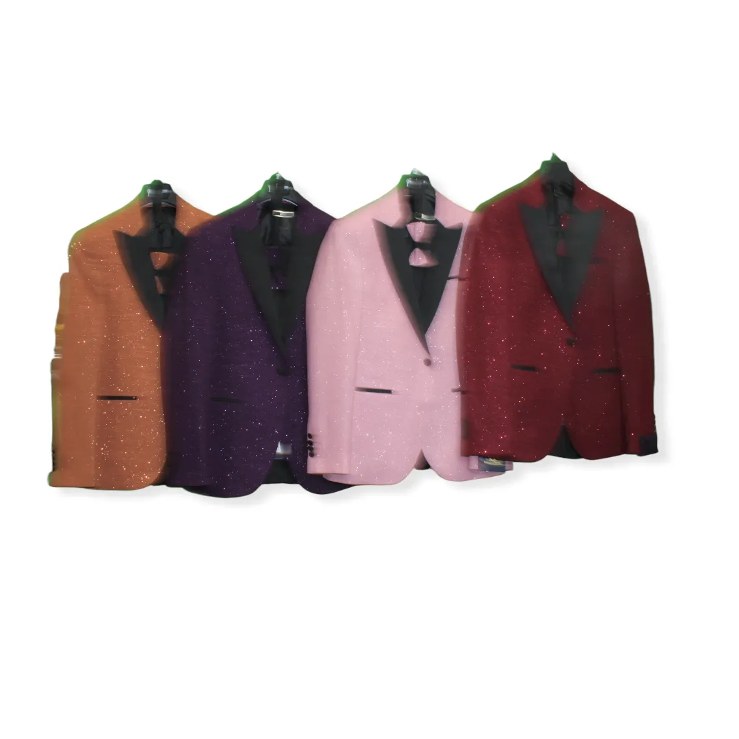 4pc Glitter Tuxedo | Slim Fit