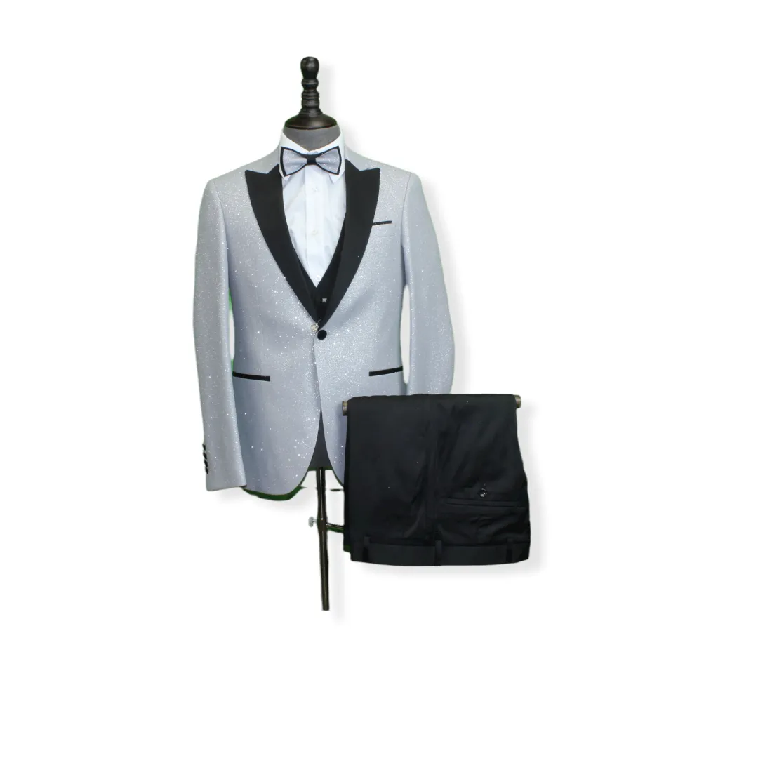 4pc Glitter Tuxedo | Slim Fit