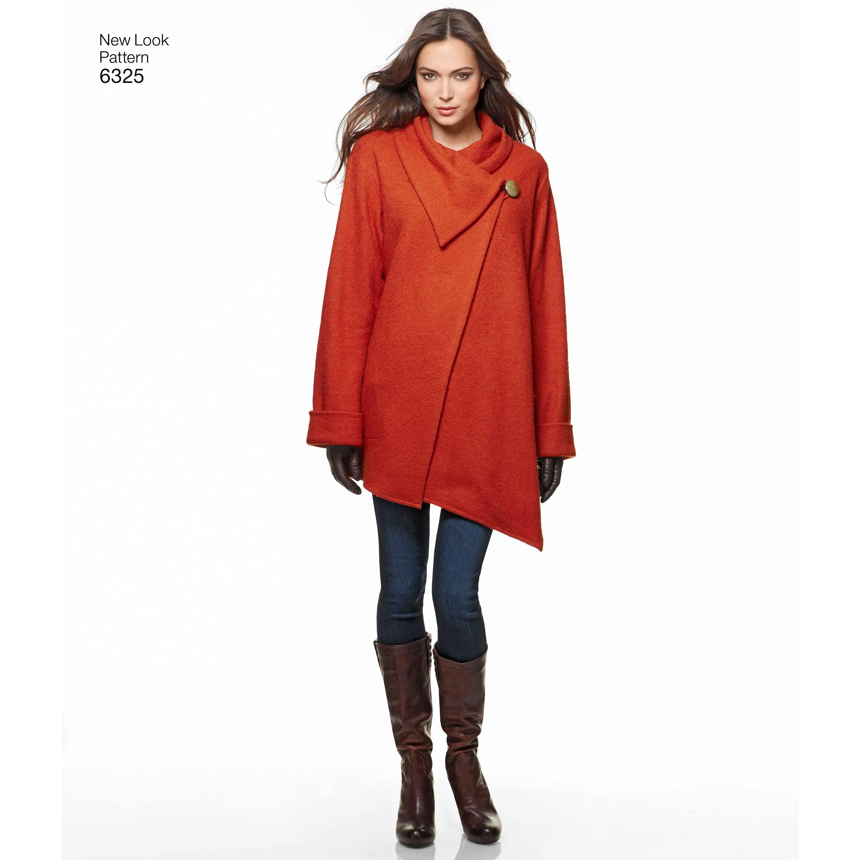 6325 Misses' Easy Coat with Length and Front Variations, and Vest