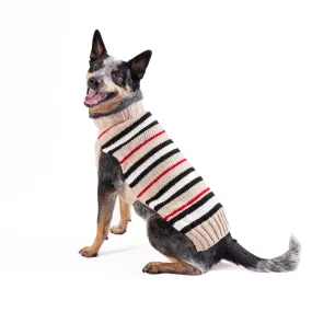 Alpaca Bently Stripe Hand Knit Wool Dog Sweater by Chilly Dog