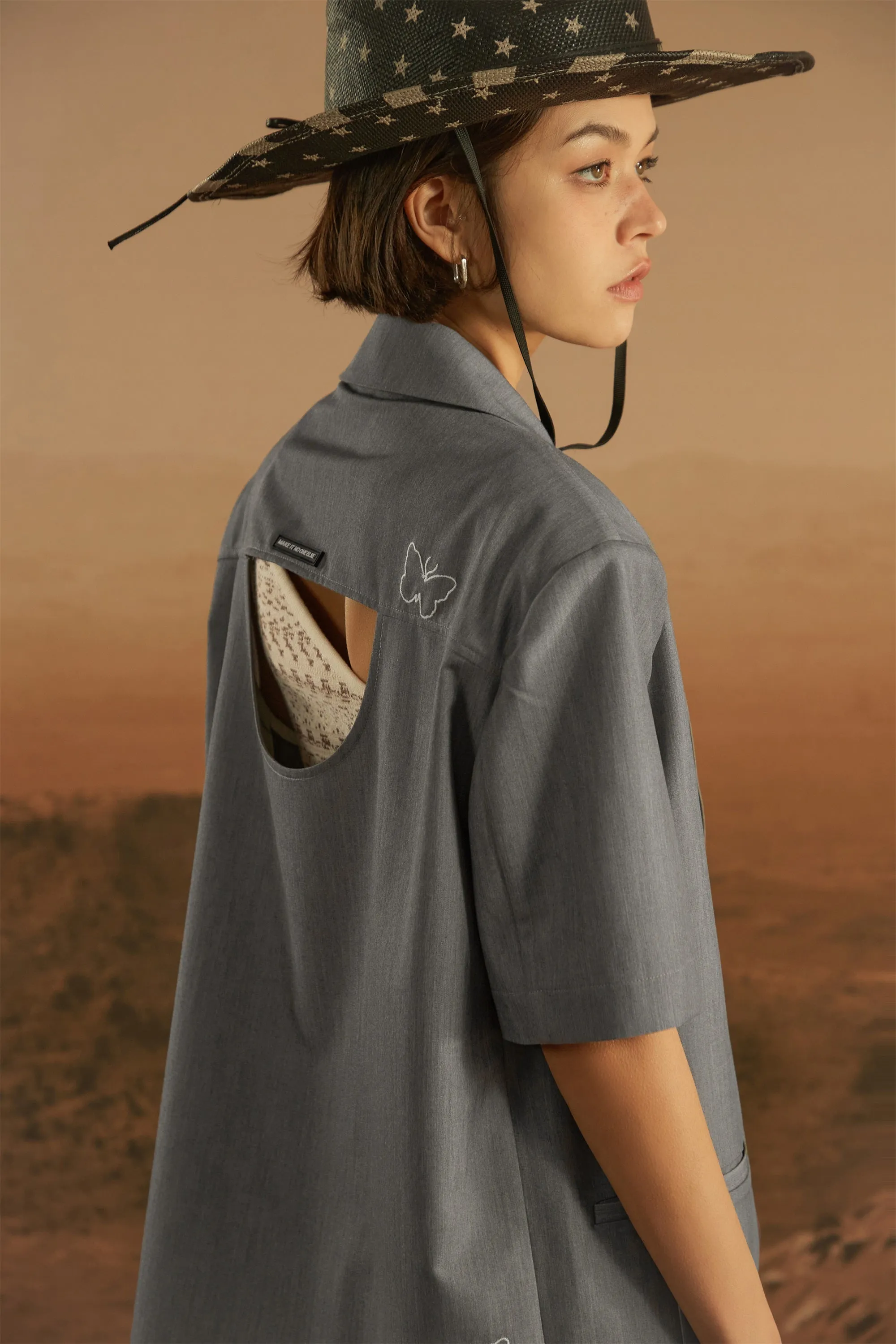 Back Embroidered Butterfly Jacket