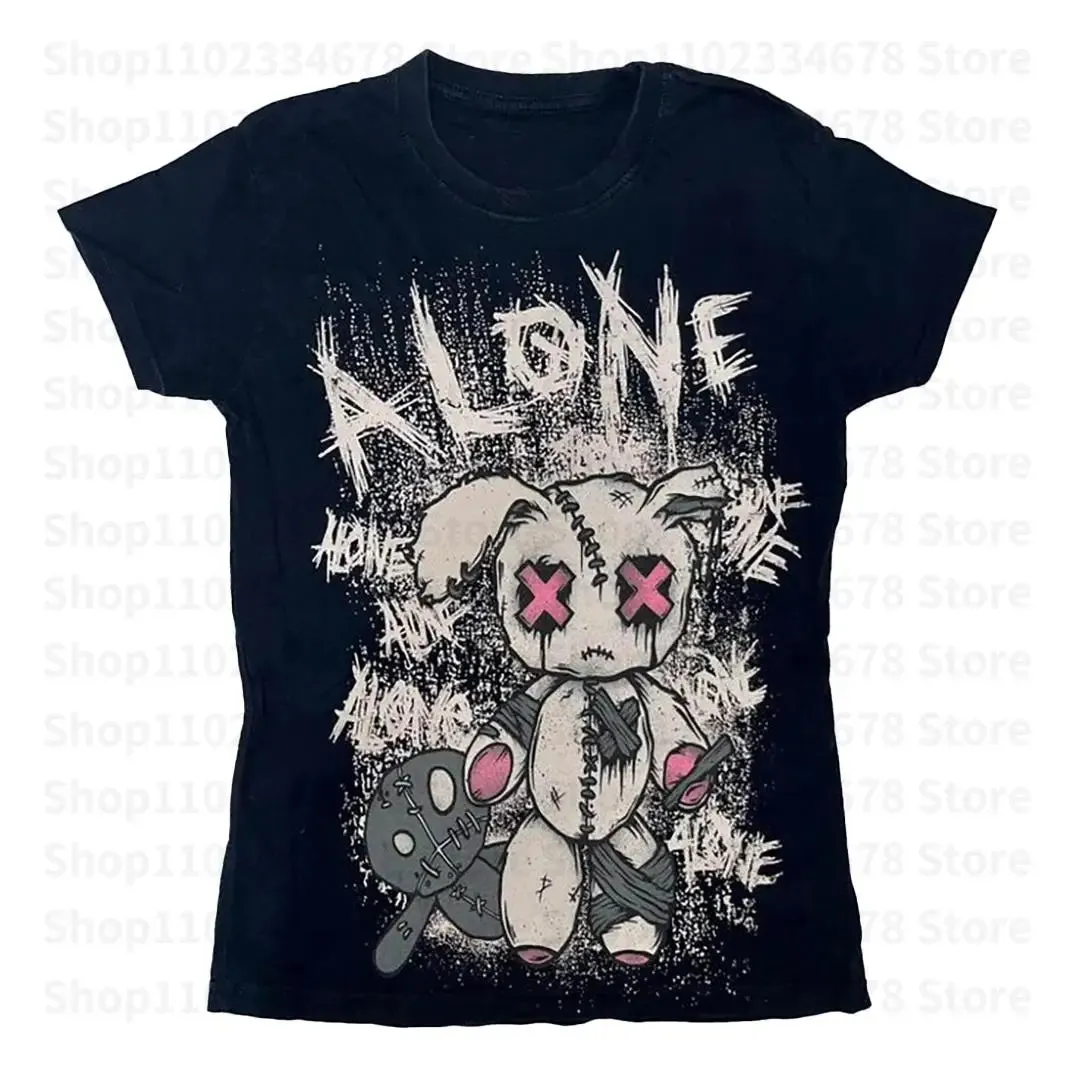 Black Cute Horror Kawaii Grunge Alt T-shirt