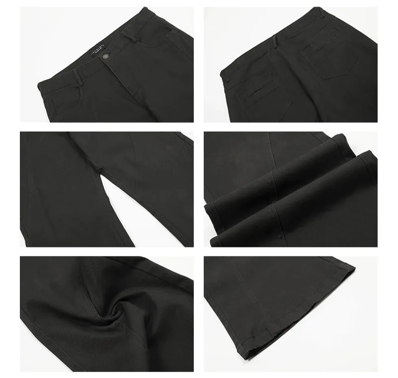 Black Slim Fit Straight Trousers