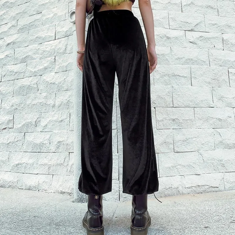 Black Velvet Pants