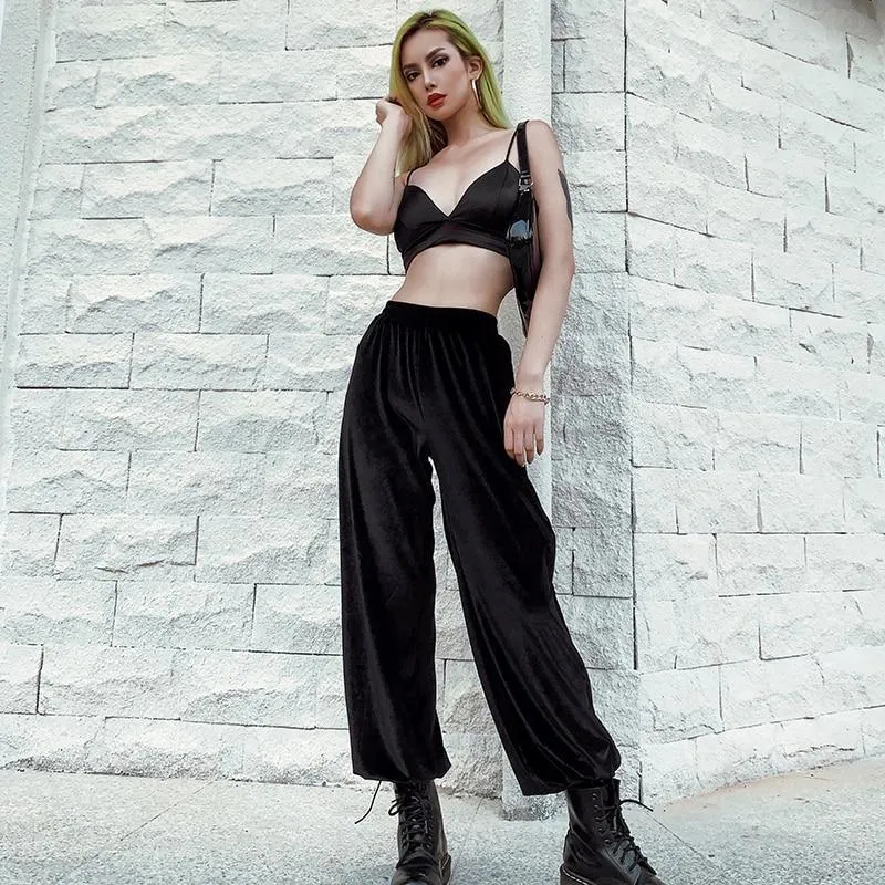 Black Velvet Pants