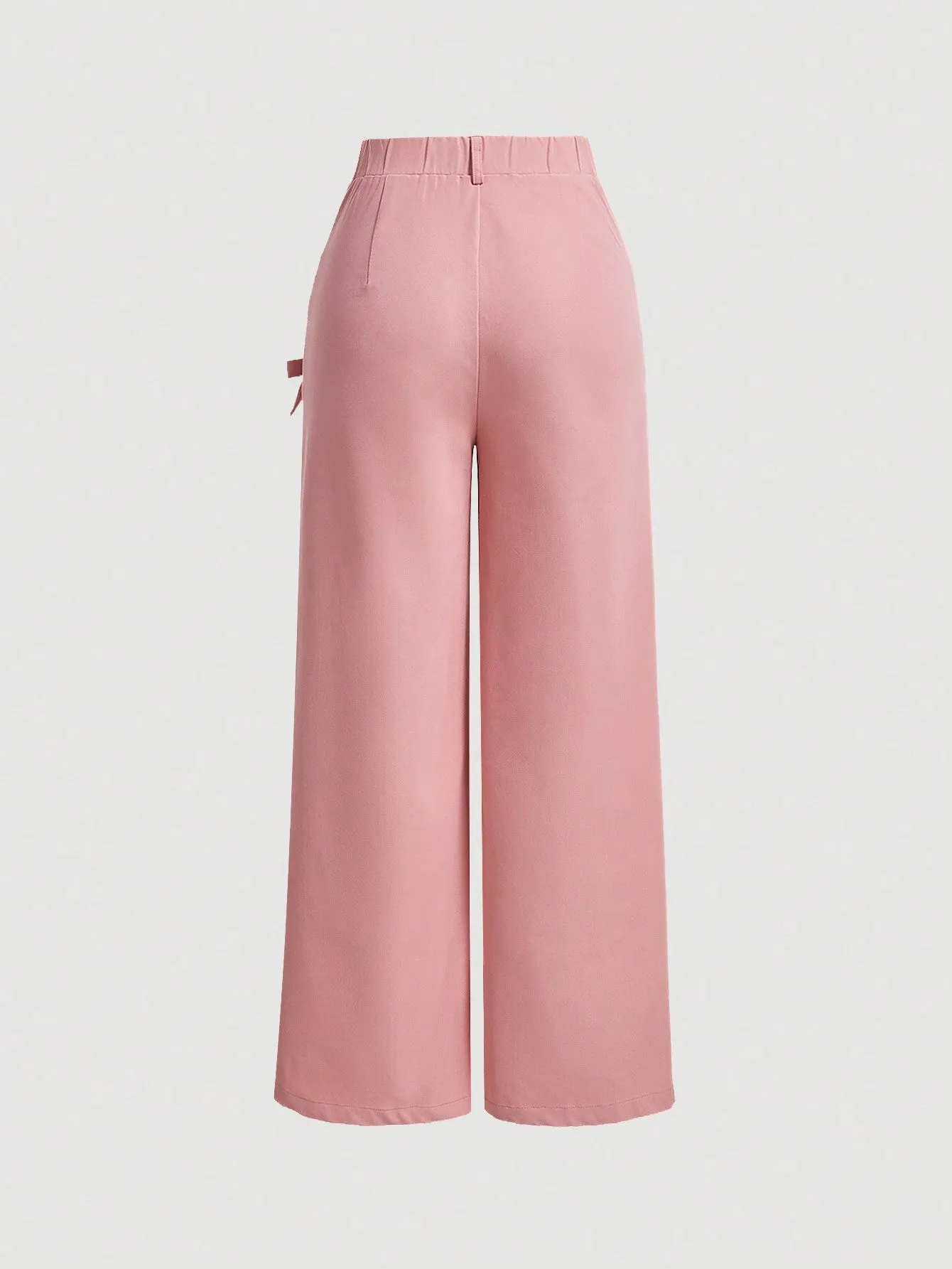 Bow Front Pink Spring Break Wide Leg Pants