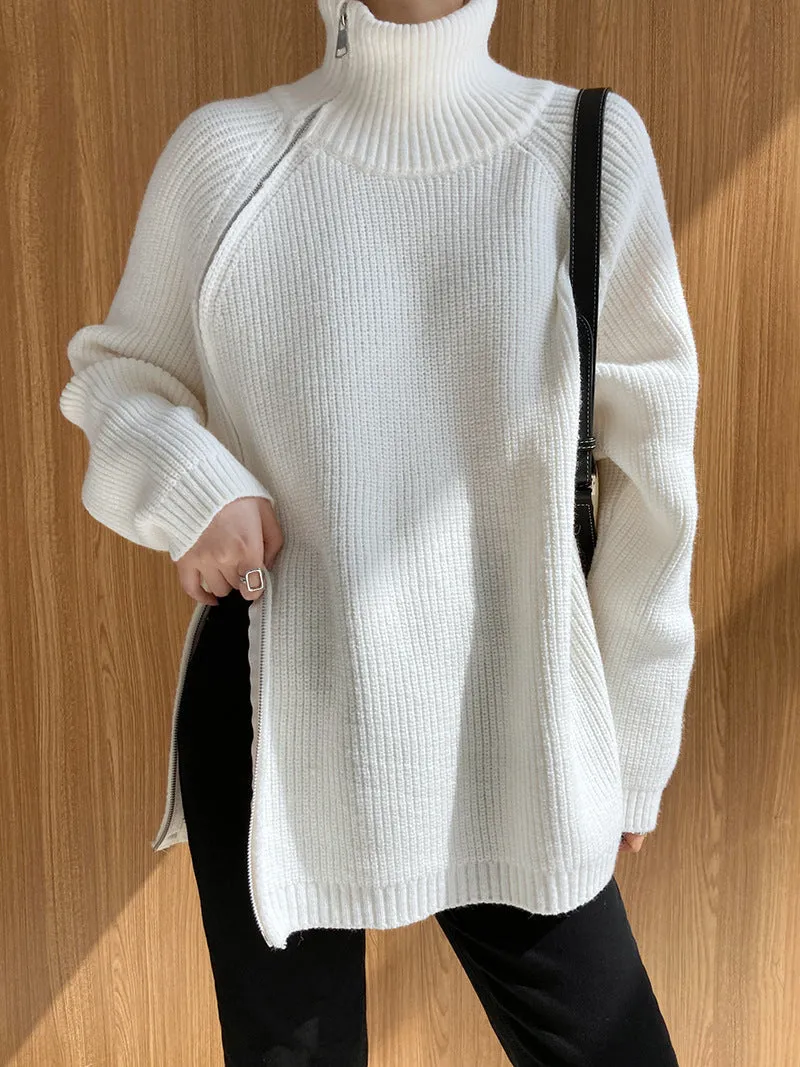 Charlotte  Zipper Knitted Woman Sweater