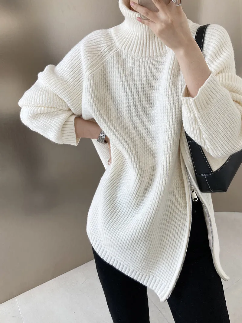 Charlotte  Zipper Knitted Woman Sweater