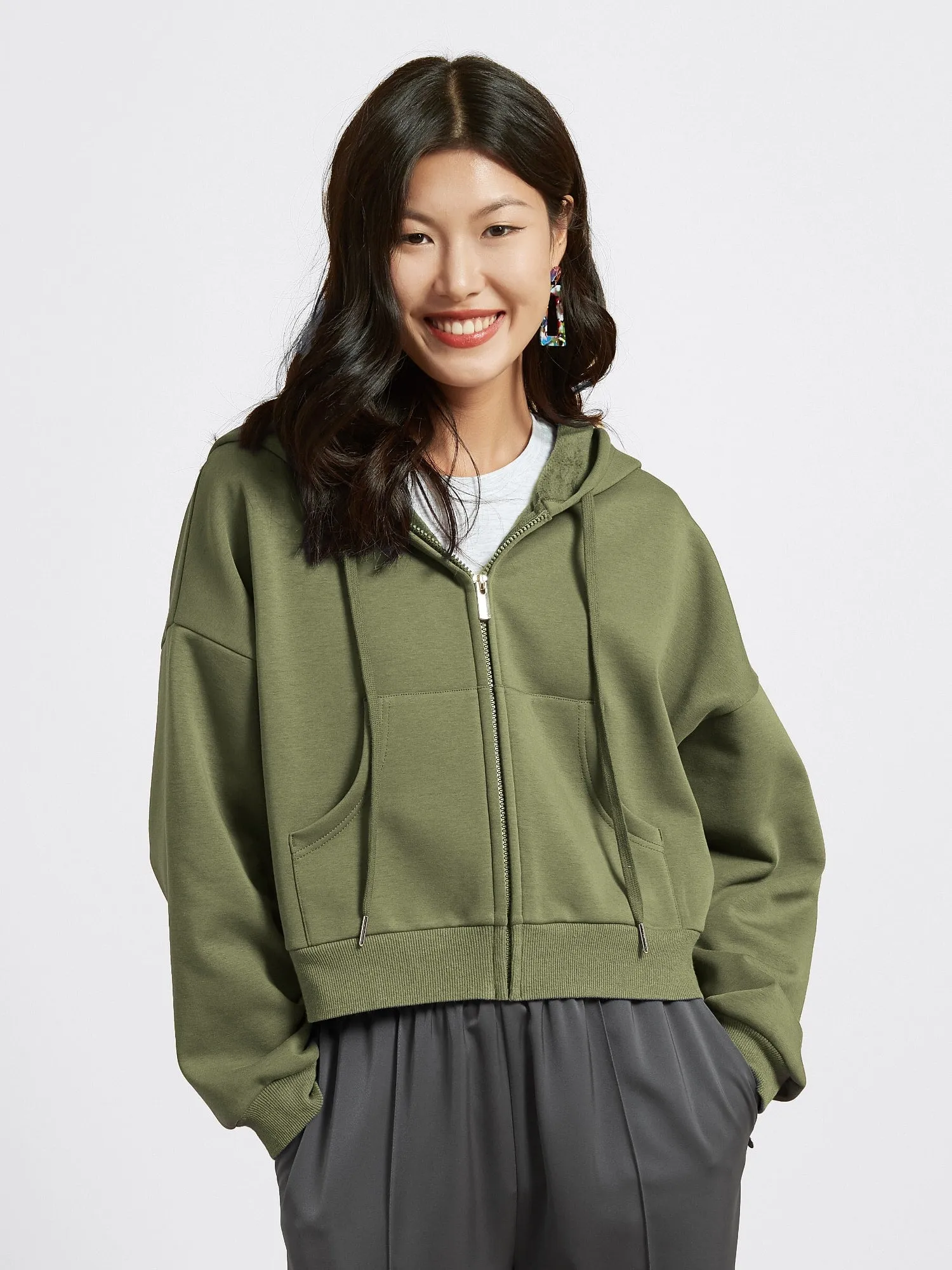 Cubby Zip Up Hoodie - Cropped