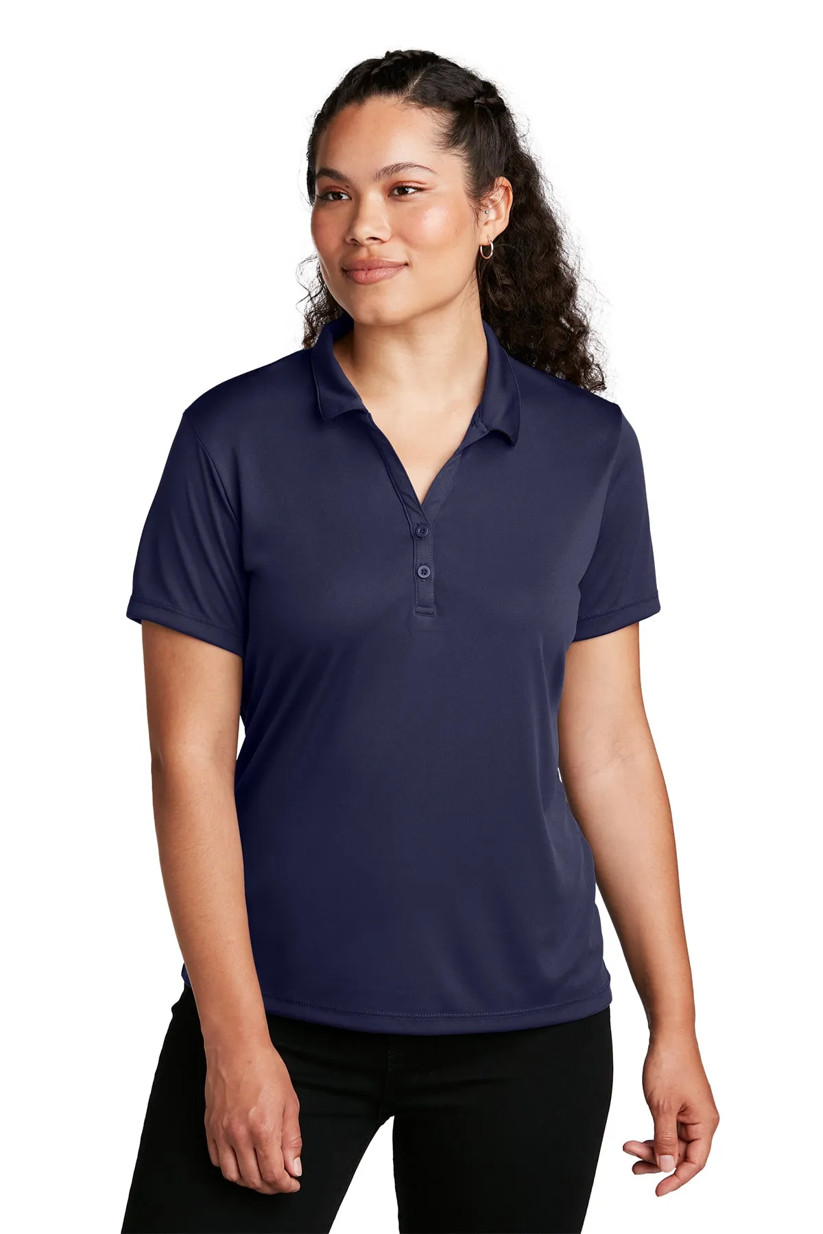 Custom Embroider Personalized Ladies Polo Shirt - Sport-Tek LST550 PosiCharge Competitor Performance Polo - Max 4in by 4in Embroidery Logo