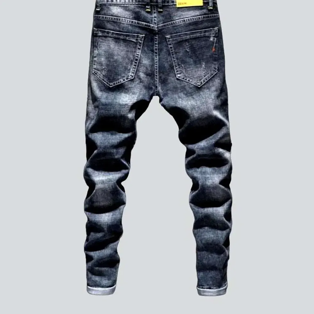 Distressed vintage urban men's jeans