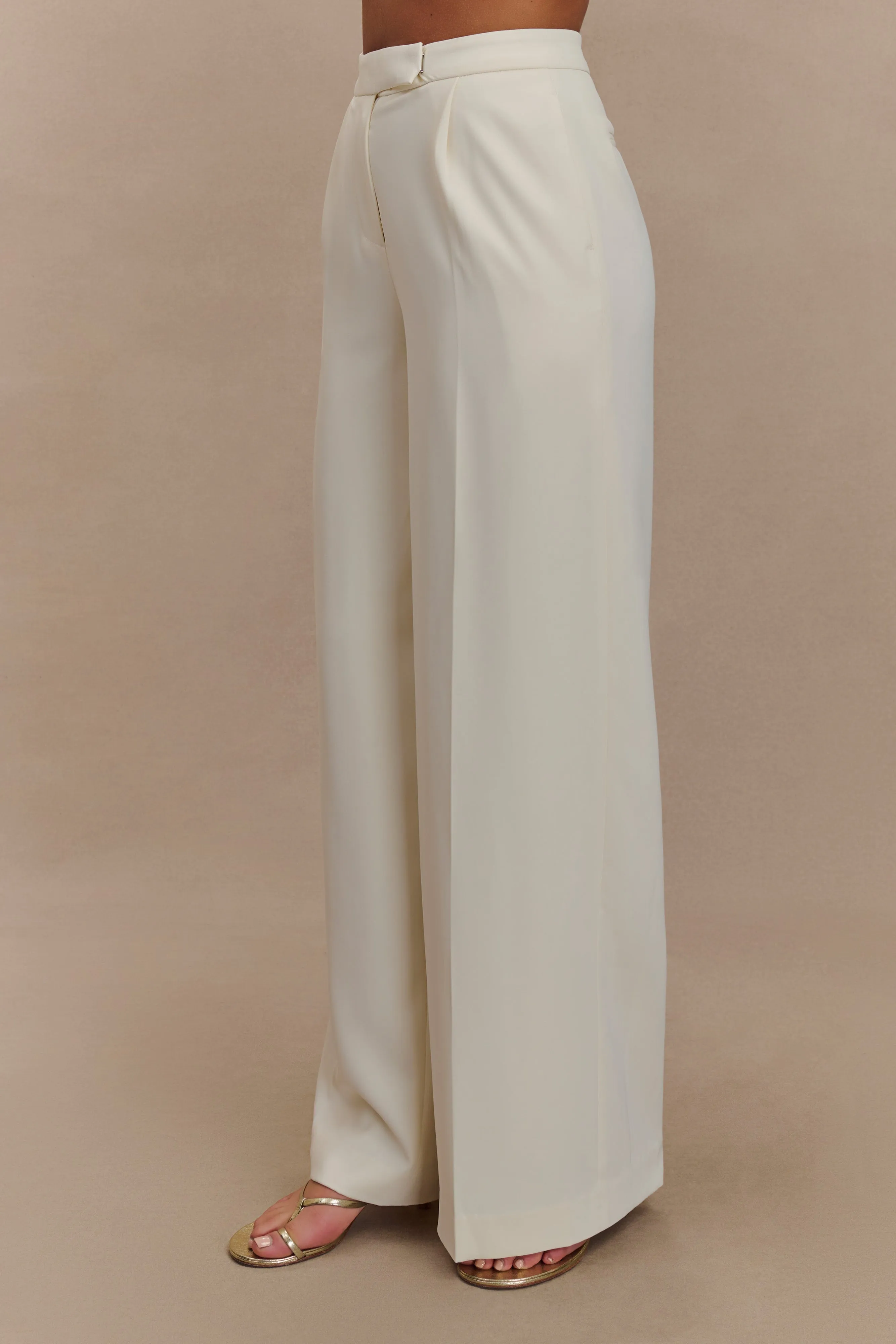 Faith Suiting Wide Leg Pant - Ivory