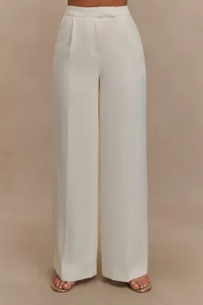 Faith Suiting Wide Leg Pant - Ivory