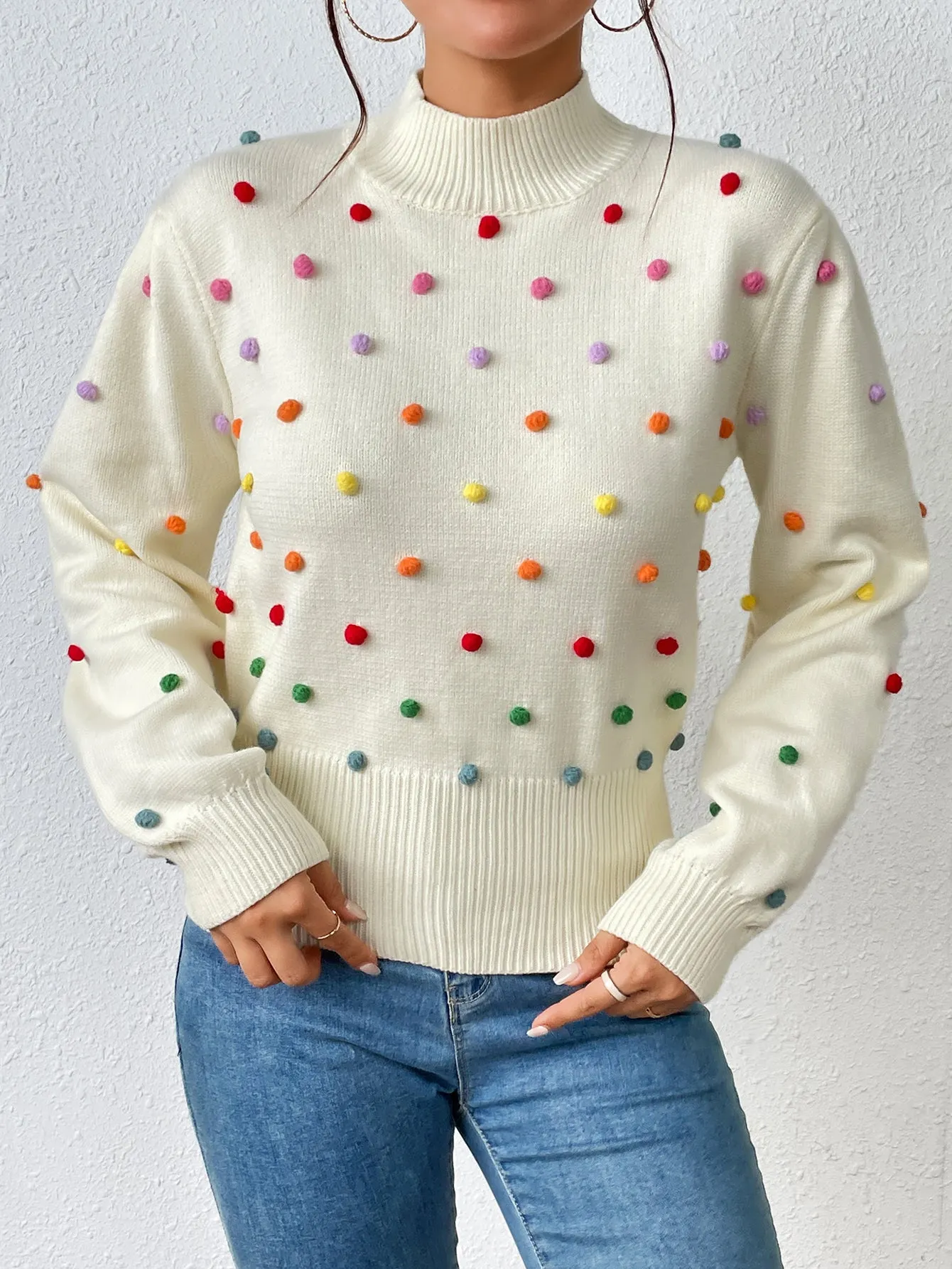 Fashion Colored Ball Sweater