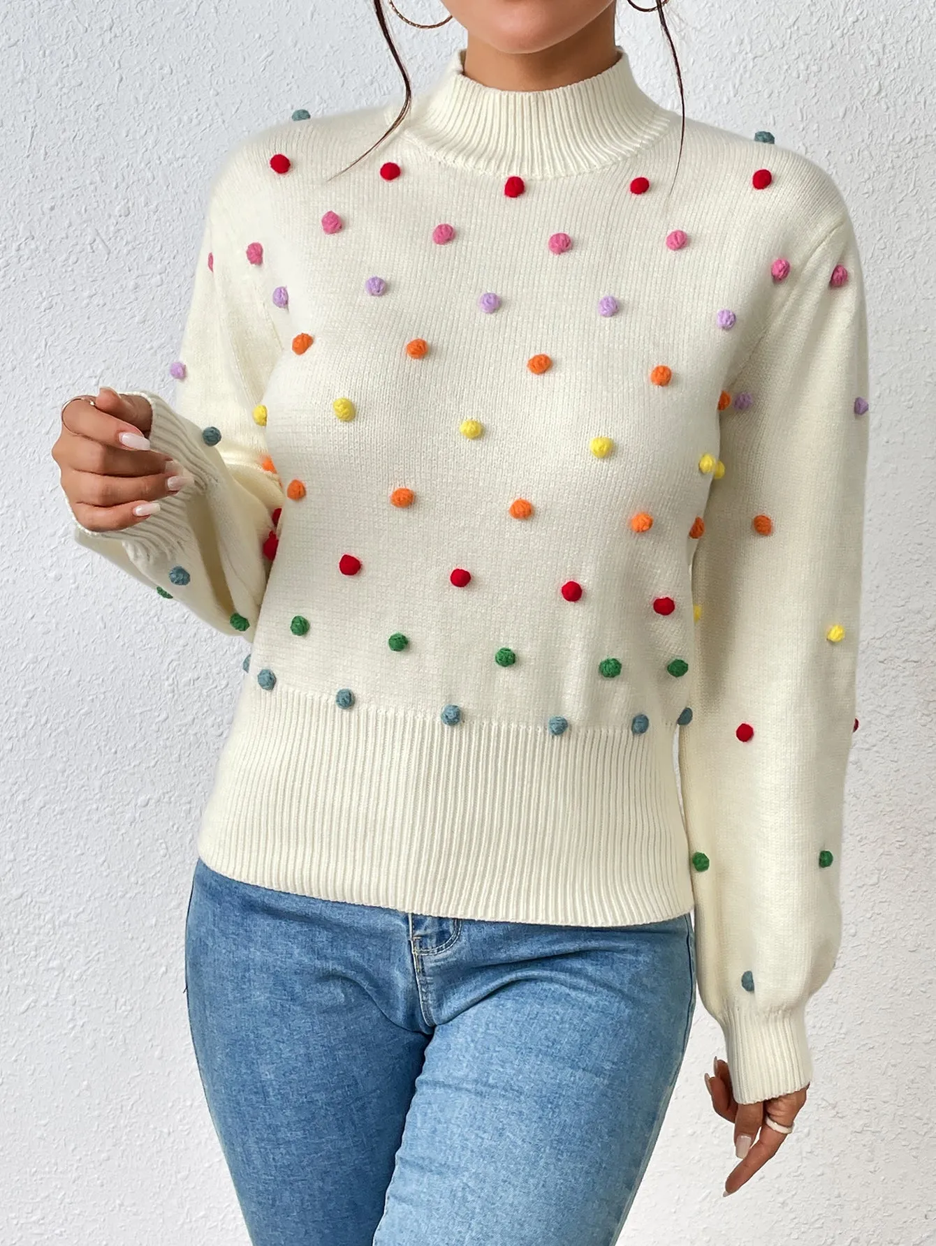 Fashion Colored Ball Sweater