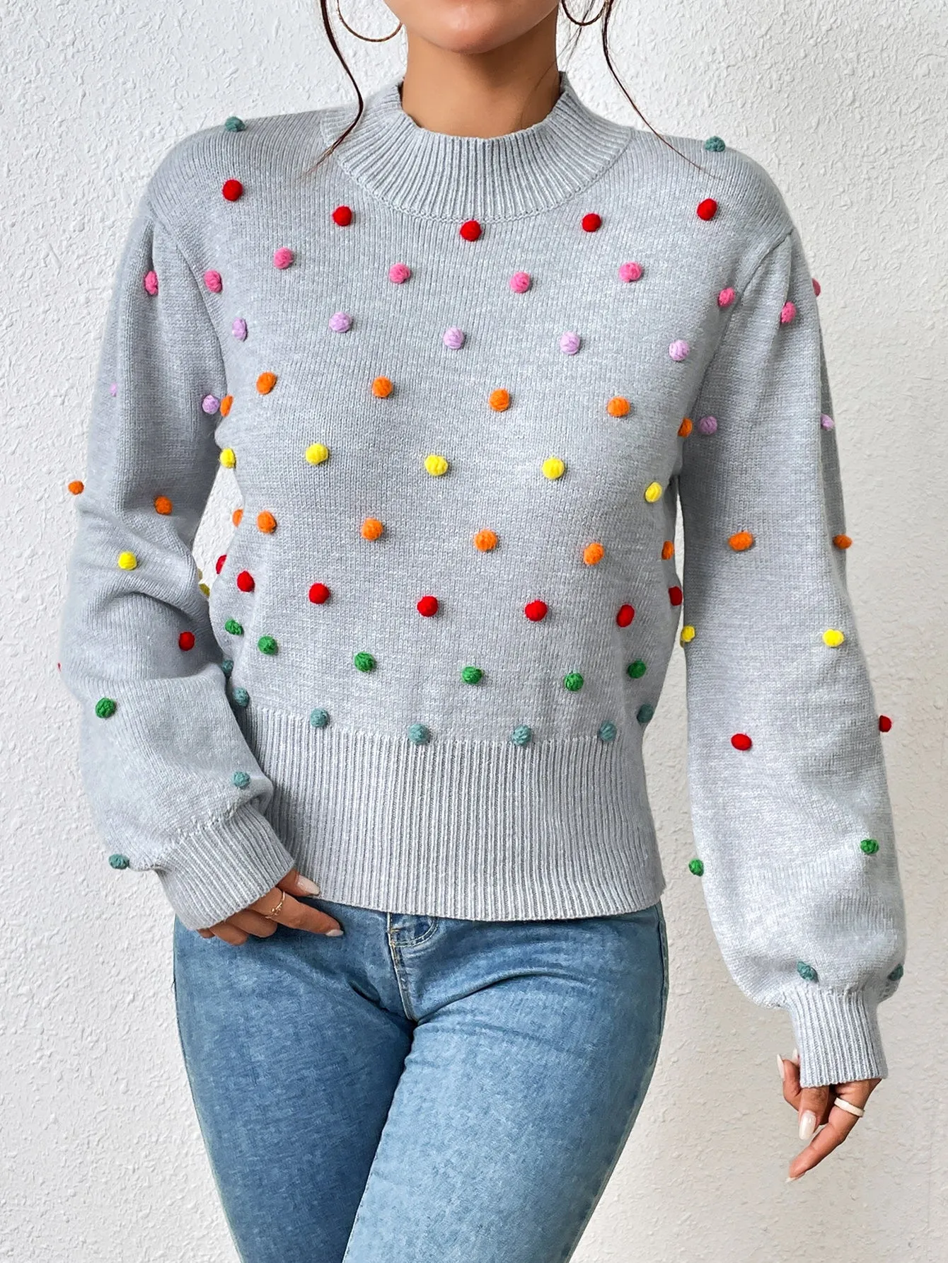 Fashion Colored Ball Sweater