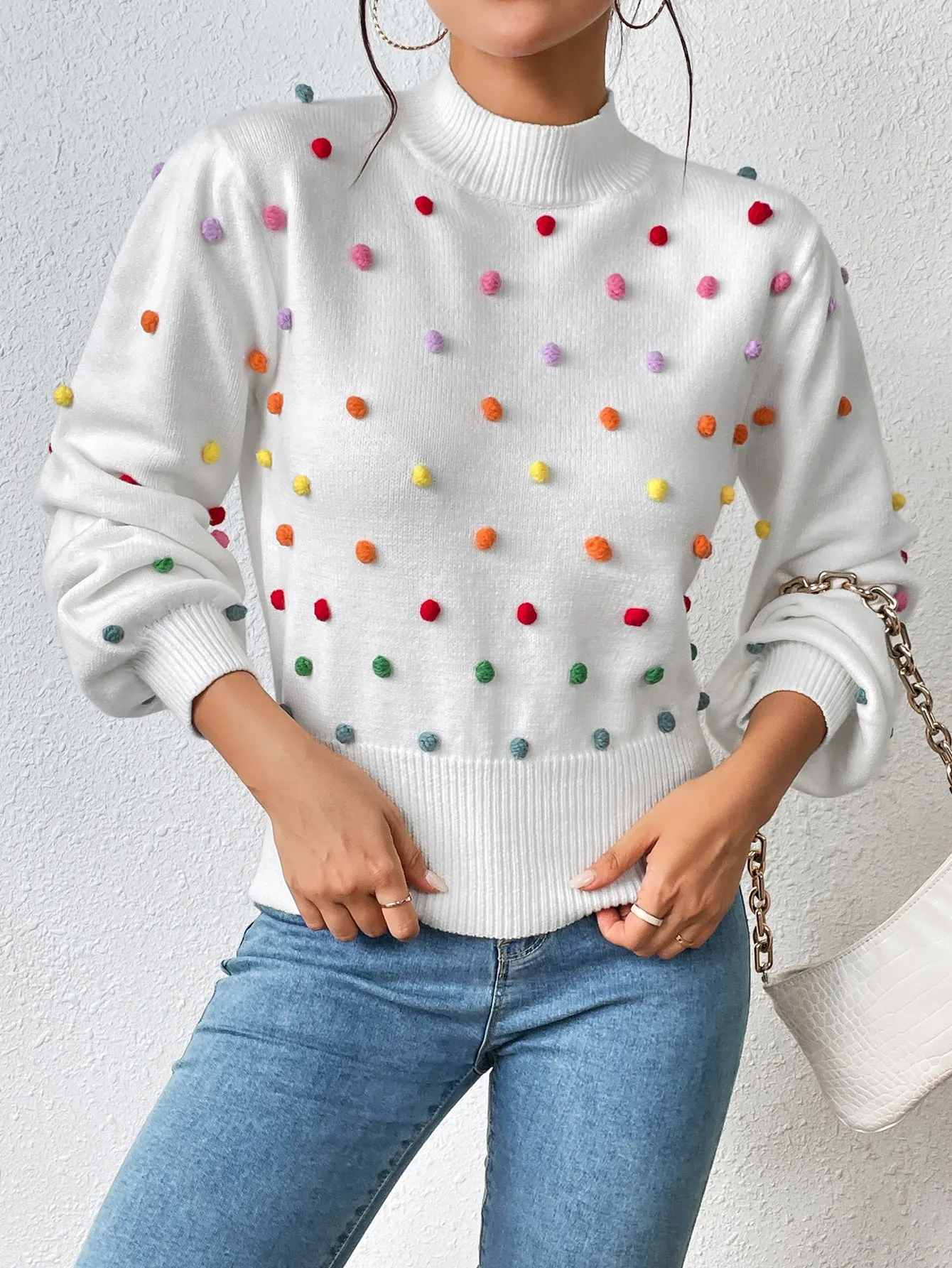 Fashion Colored Ball Sweater