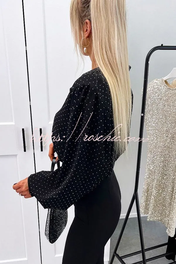 Fashionable Polka Dot Lantern Sleeve Loose Shirt