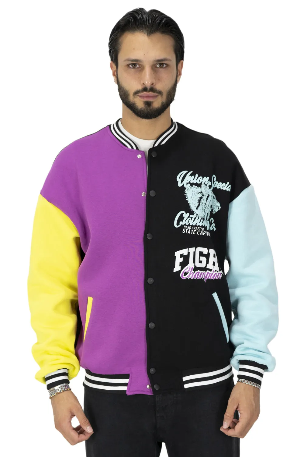 Felpa Uomo Giacca Varsity ''Tigre'' Art. Fe130