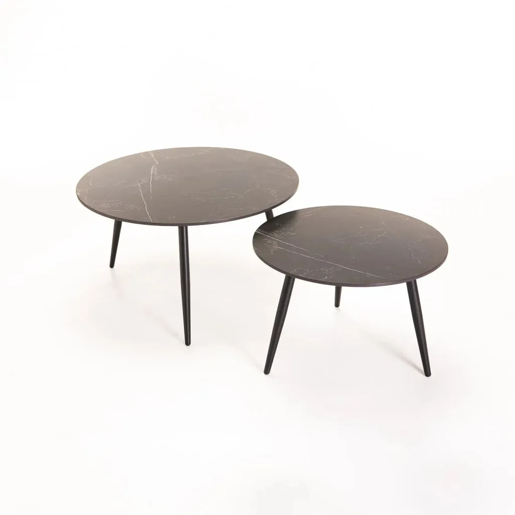 FIA SET OF 2 STONE TOP COFFEE TABLE