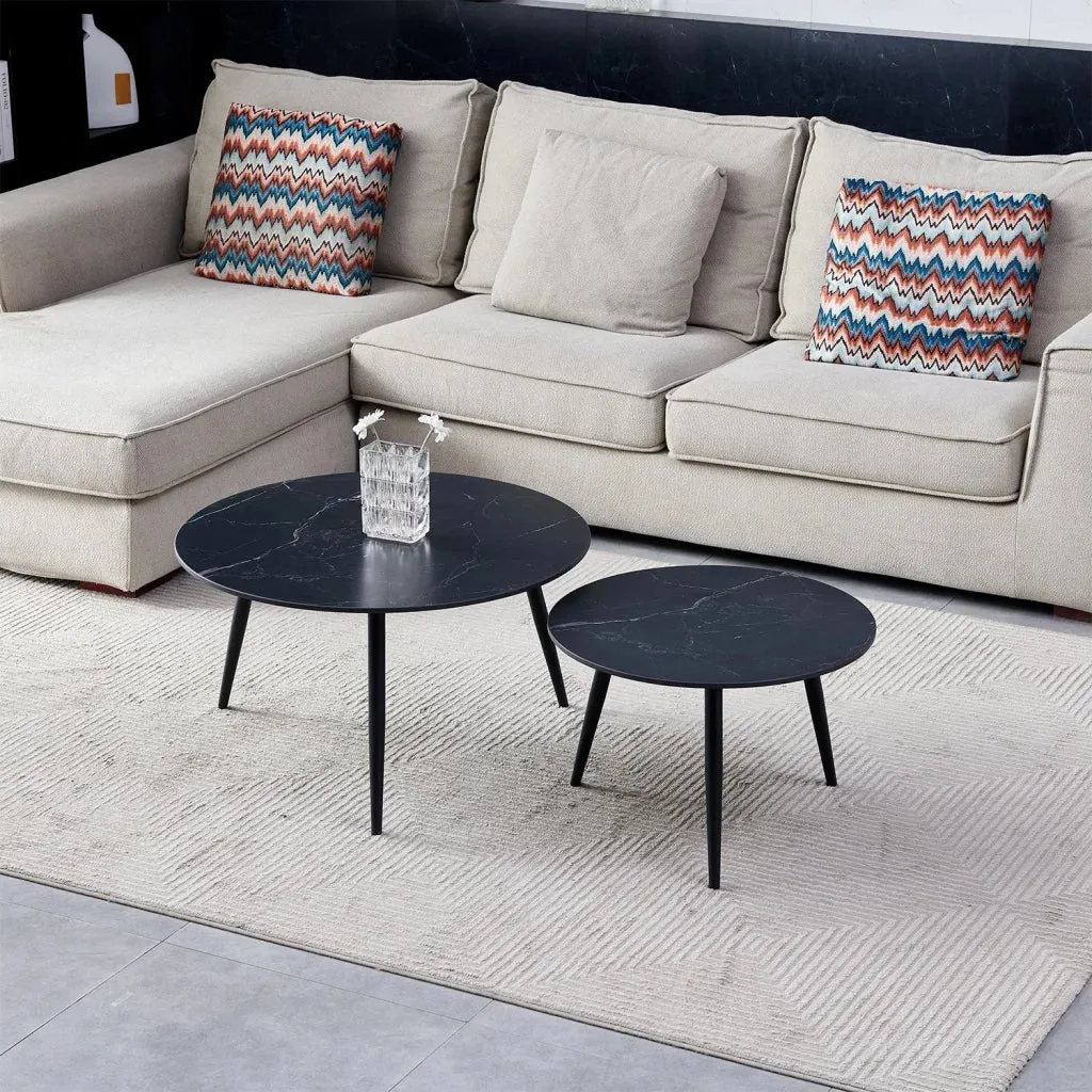 FIA SET OF 2 STONE TOP COFFEE TABLE