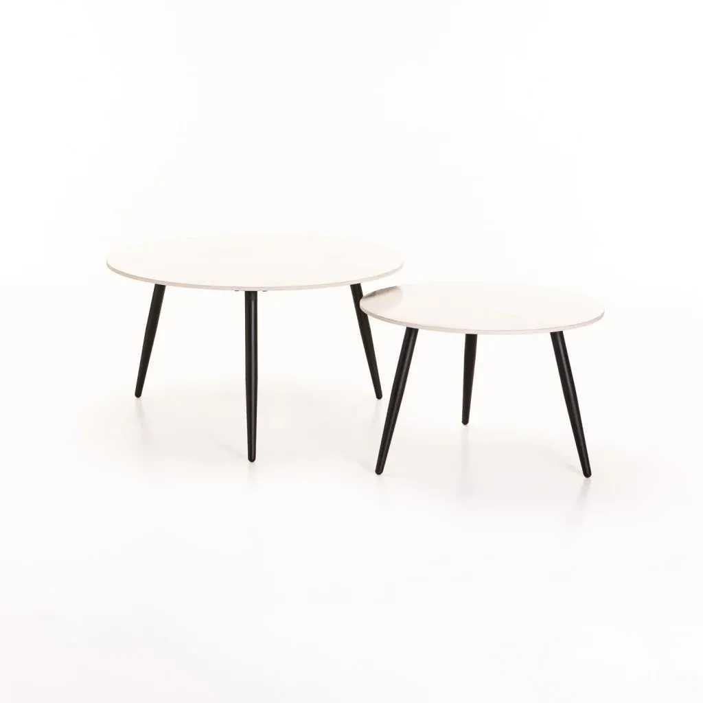 FIA SET OF 2 STONE TOP COFFEE TABLE