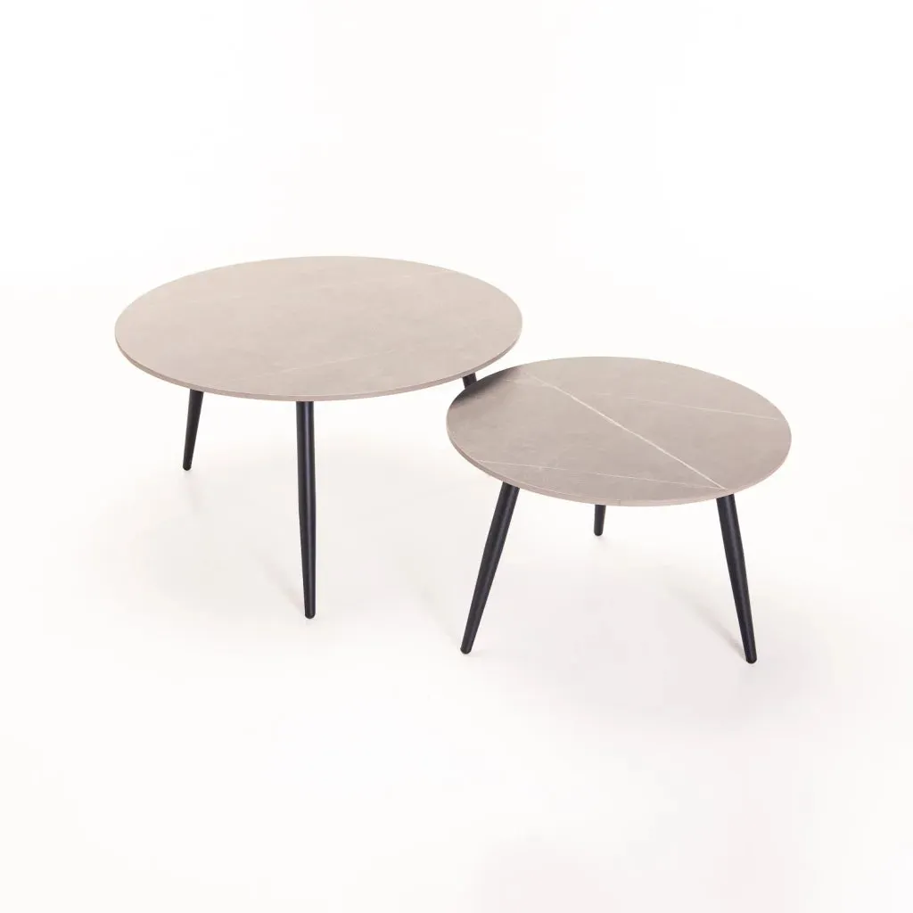 FIA SET OF 2 STONE TOP COFFEE TABLE