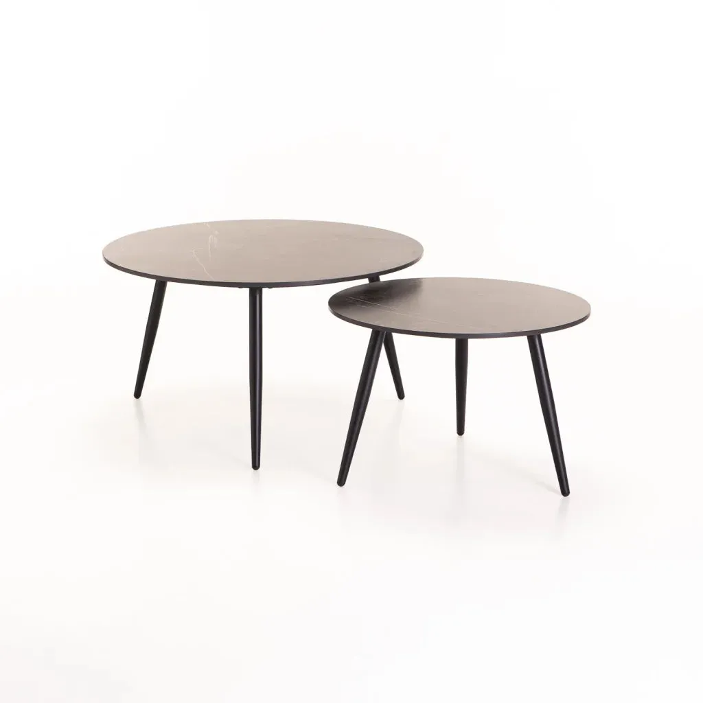 FIA SET OF 2 STONE TOP COFFEE TABLE