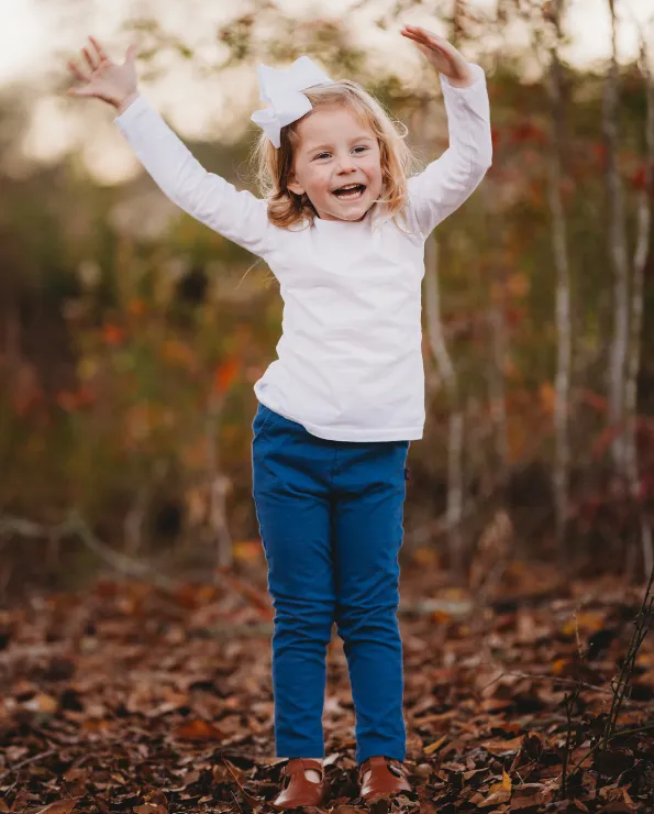 Girls Soft Cotton Jersey Long Sleeve Tee | Turquoise