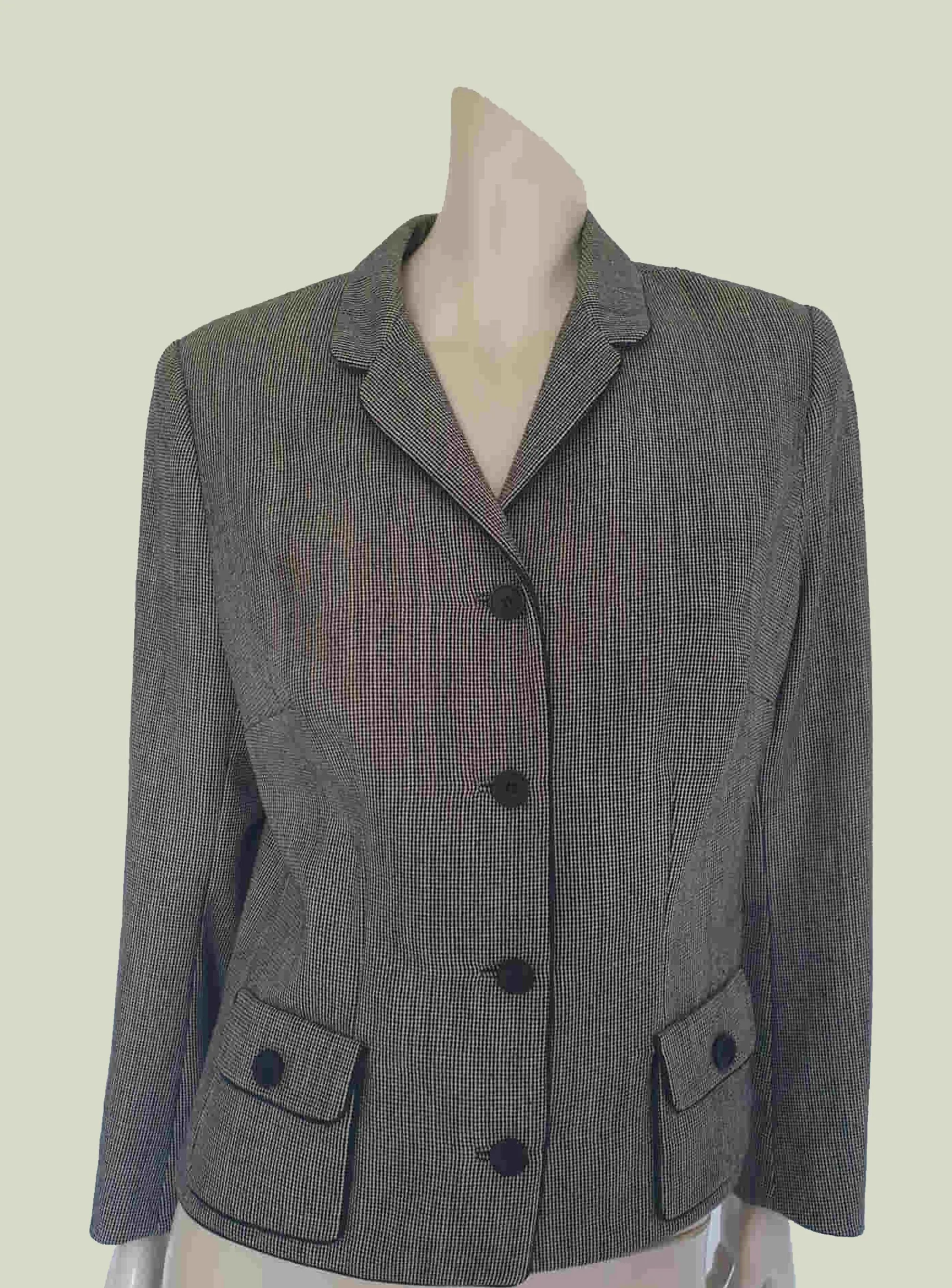 Grey Houndstooth Jacket by Elvie Hill - L