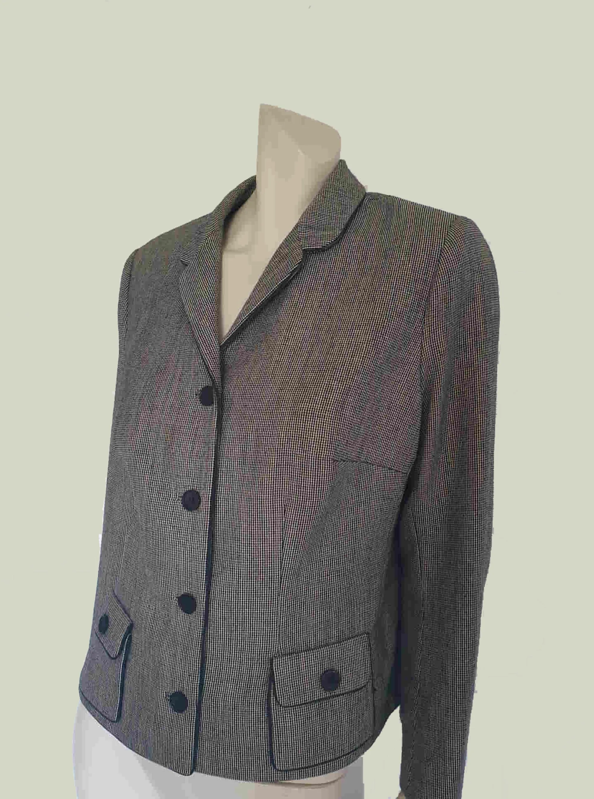 Grey Houndstooth Jacket by Elvie Hill - L