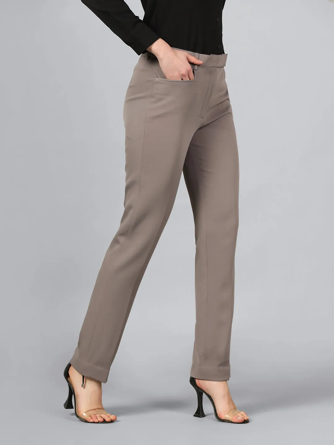 Grey Viscose Stretch Pants