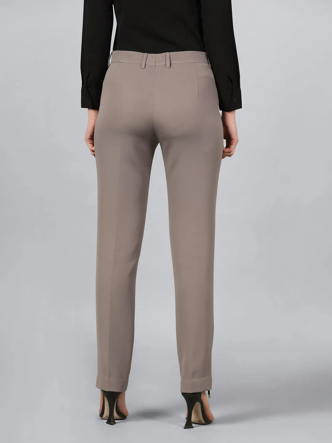 Grey Viscose Stretch Pants