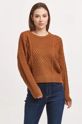 HOLDEN CREW NECK LONG SLEEVE RELAXED FIT SWEATER NUTSHELL