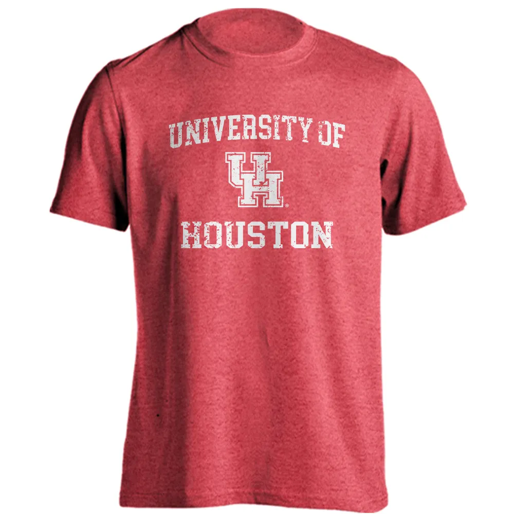 Houston Cougars Distressed Retro Short Sleeve Athletic Heather T-Shirt