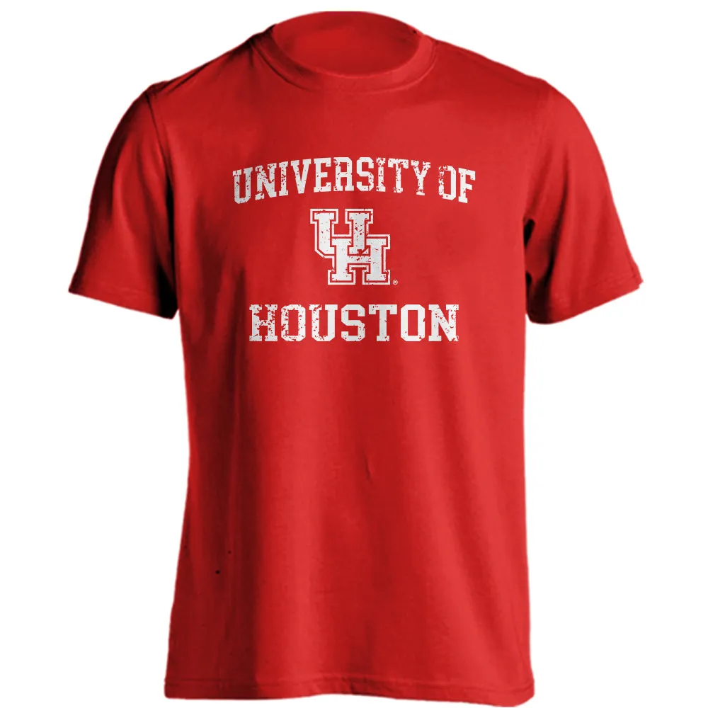 Houston Cougars Distressed Retro Short Sleeve Athletic Heather T-Shirt