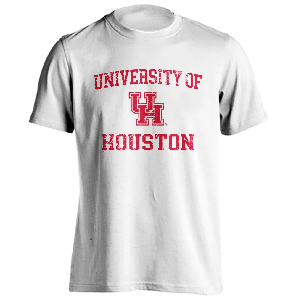 Houston Cougars Distressed Retro Short Sleeve Athletic Heather T-Shirt