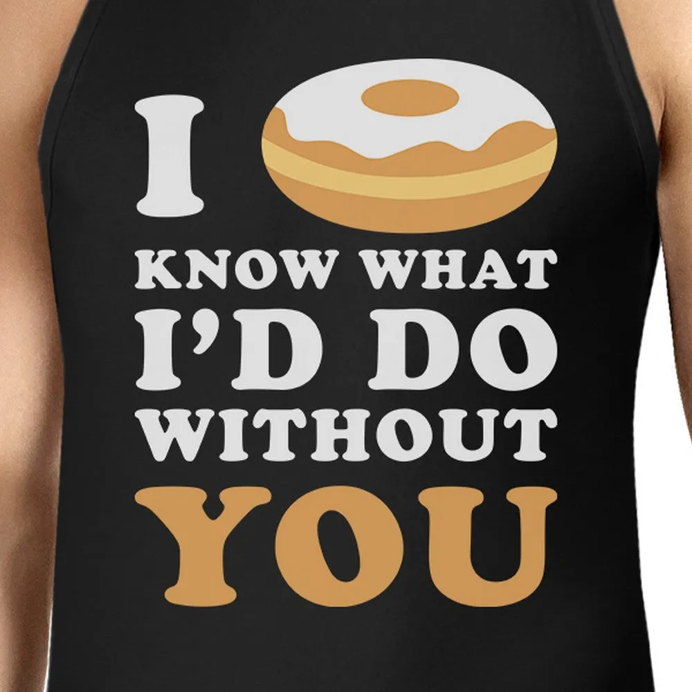 I Doughnut Know Men's Black Casual Graphic Tank Top Gifts For Him