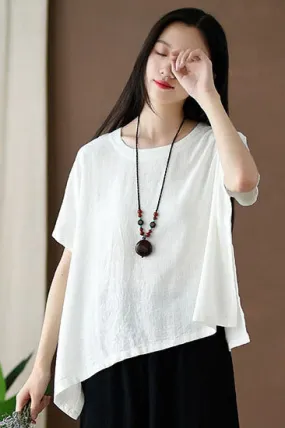 Irregular round collar top for women J009-27