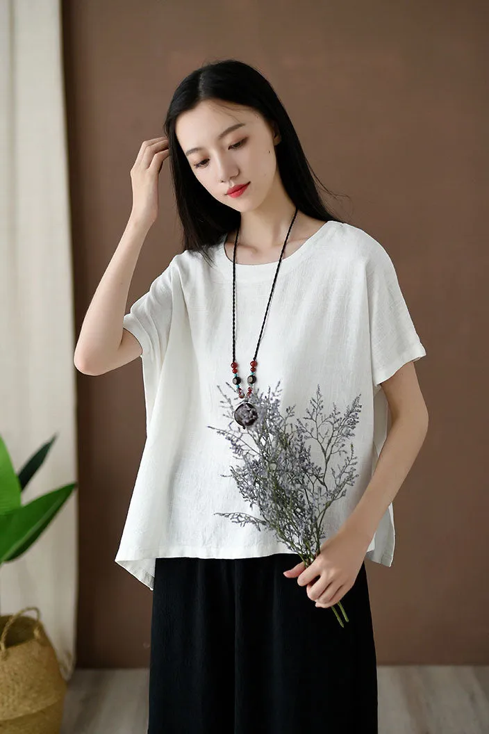 Irregular round collar top for women J009-27