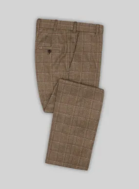 Italian Murano Manole Brown Wool Linen Silk Pants