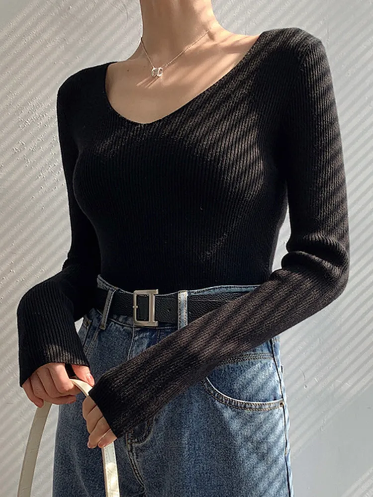 Jade V Neck Women Sweater