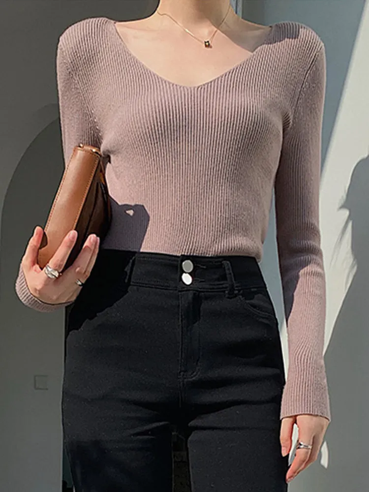 Jade V Neck Women Sweater