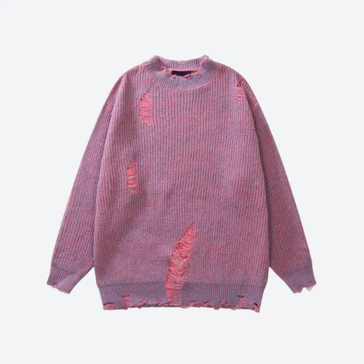 Jinquedai Grunge Distressed Knitted Sweater