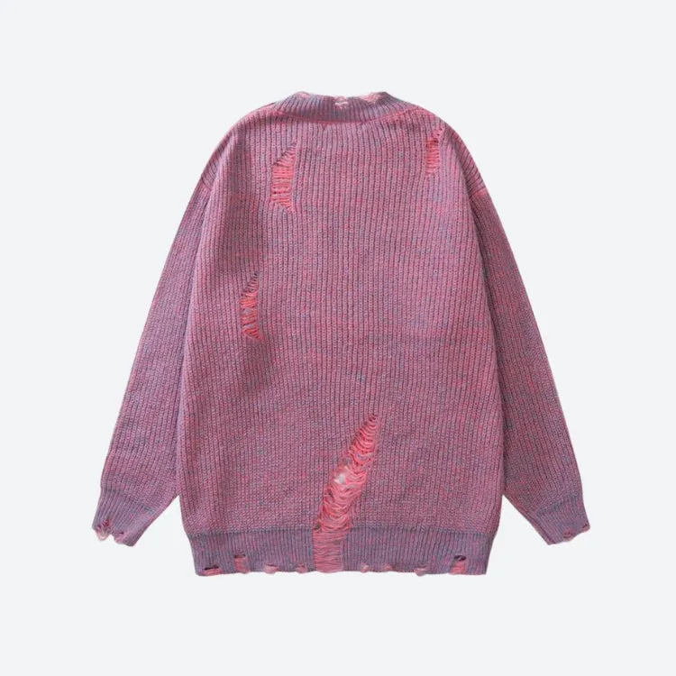 Jinquedai Grunge Distressed Knitted Sweater