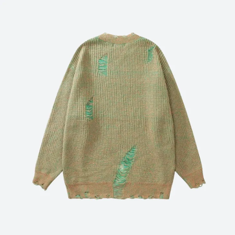 Jinquedai Grunge Distressed Knitted Sweater