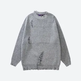 Jinquedai Grunge Distressed Knitted Sweater