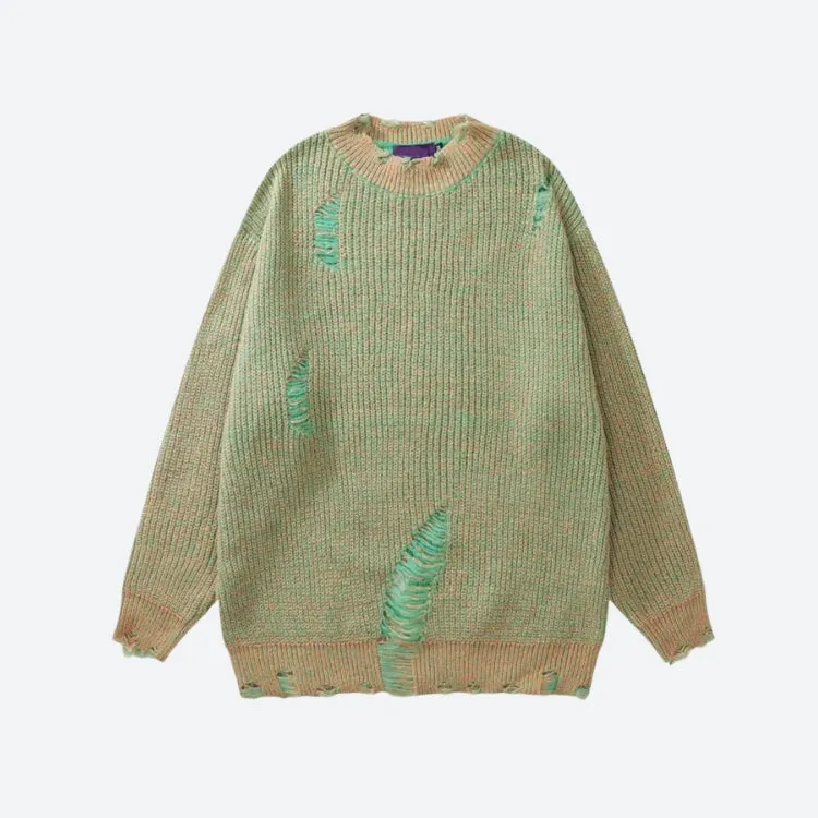 Jinquedai Grunge Distressed Knitted Sweater